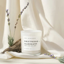 Load image into Gallery viewer, Sweet Water Decor - Driftwood + Mahogany Soy Candle White Jar 11oz