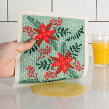 Load image into Gallery viewer, Poinsettia Swedish Sponge Cloth