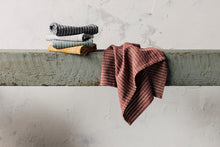 Load image into Gallery viewer, Wine Stripe Linen and Cotton Dishtowel Set of 2