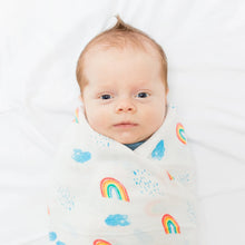 Load image into Gallery viewer, Lulujo Rainbow Sky Swaddling Blanket