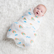 Load image into Gallery viewer, Lulujo Rainbow Sky Swaddling Blanket