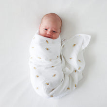 Load image into Gallery viewer, Lulujo Swaddle Blanket Muslin Cotton Bees
