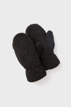 Load image into Gallery viewer, Look By M - Black Sherpa Teddy Mittens