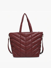 Load image into Gallery viewer, Jen & Co. - Brinley Vegan Quilted Chevron Tote