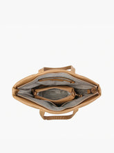 Load image into Gallery viewer, Jen & Co. - Brinley Vegan Quilted Chevron Tote