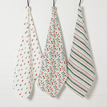 Load image into Gallery viewer, Merry And Bright Bakers Floursack Dishtowels Set of 3