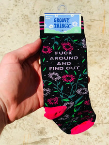 Fuck Around and Find Out Women's Crew Socks