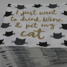 Load image into Gallery viewer, I Just Want To Drink Wine and Pet My Cat Cocktail Napkins- 20ct