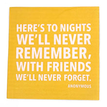 Load image into Gallery viewer, Here's To Nights We'll Never Remember Cocktail Napkins- 20ct