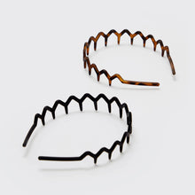 Load image into Gallery viewer, Kitsch - Zig Zag Headband 2pc - Black & Tort