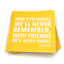 Load image into Gallery viewer, Here's To Nights We'll Never Remember Cocktail Napkins- 20ct