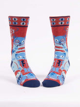 Load image into Gallery viewer, Crazy Cat Dude Socks - Men's Crew Socks