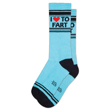 Load image into Gallery viewer, Gumball Poodle - I ❤️ To Fart Gym Crew Socks