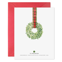Load image into Gallery viewer, Merry Christmas Plaid Ribbon Wreath Card