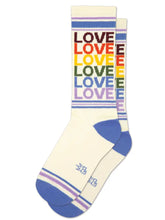 Load image into Gallery viewer, Gumball Poodle - Love - Vintage Rainbow Gym Crew Socks