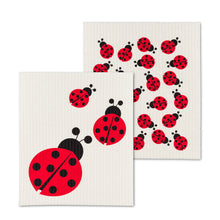 Load image into Gallery viewer, Ladybug Dishcloths. Set of 2