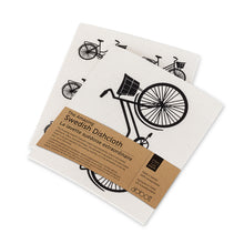 Load image into Gallery viewer, Bicycle Dishcloths. Set of 2