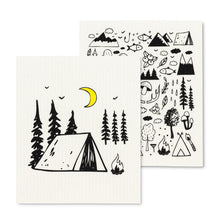 Load image into Gallery viewer, Camping Motif Dishcloths. Set of 2