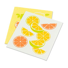 Load image into Gallery viewer, Citrus Dishcloths. Set of 2