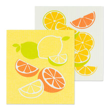 Load image into Gallery viewer, Citrus Dishcloths. Set of 2