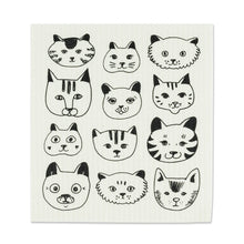 Load image into Gallery viewer, Simple Cat Faces Dishcloths. Set of 2