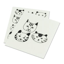Load image into Gallery viewer, Simple Cat Faces Dishcloths. Set of 2
