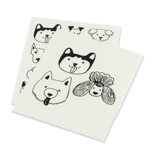 Load image into Gallery viewer, Simple Dog Faces Dishcloths. Set of 2
