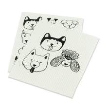Load image into Gallery viewer, Simple Dog Faces Dishcloths. Set of 2