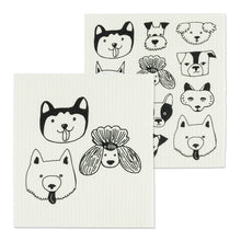 Load image into Gallery viewer, Simple Dog Faces Dishcloths. Set of 2