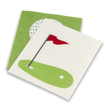 Load image into Gallery viewer, Golf Ball & Green Dishcloths. Set of 2