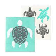 Load image into Gallery viewer, Sea Turtles Dishcloths. Set of 2