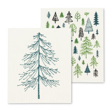 Load image into Gallery viewer, All Over Trees Dishcloths. Set of 2
