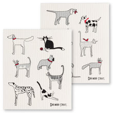 Load image into Gallery viewer, Dogs & Cats Dish Cloth. Set of 2