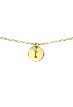Load image into Gallery viewer, Letter Disc Necklace - Gold - I