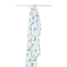 Load image into Gallery viewer, Lulujo Whales Swaddling Blanket