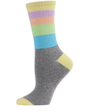 Load image into Gallery viewer, MeMoi - Pastel Stripe Crew Socks