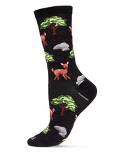Load image into Gallery viewer, MeMoi - Oh Deer Bamboo Blend Crew Socks