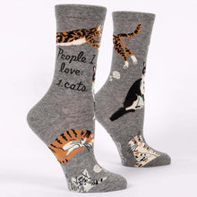 Load image into Gallery viewer, PEOPLE I LOVE: CATS - WOMEN CREW SOCKS
