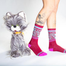 Load image into Gallery viewer, Gumball Poodle - My Cat Says You're Dumb Gym Crew Socks