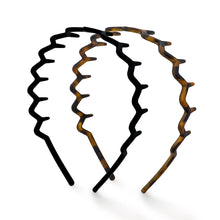 Load image into Gallery viewer, Kitsch - Zig Zag Headband 2pc - Black & Tort