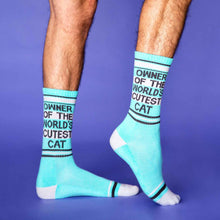 Load image into Gallery viewer, Gumball Poodle - Owner Of The World's Cutest Cat Gym Crew Socks