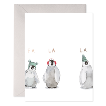 Load image into Gallery viewer, Penguins Fa La La Card
