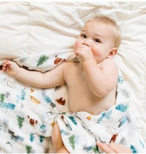Load image into Gallery viewer, Loulou Lollipop Adventure Begins Muslin Swaddle
