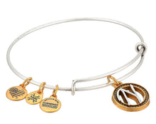 Load image into Gallery viewer, ALEX & ANI “N” Initial Charm Bangle - Two Tone