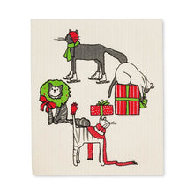Load image into Gallery viewer, Holiday Cats Dish Cloths. Set of 2