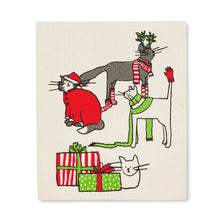 Load image into Gallery viewer, Holiday Cats Dish Cloths. Set of 2