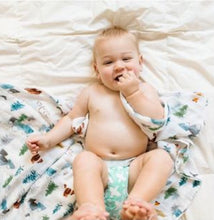 Load image into Gallery viewer, Loulou Lollipop Adventure Begins Muslin Swaddle