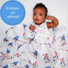 Load image into Gallery viewer, LollyBanks - Pass, Shoot, Score Baby Muslin Swaddle Blanket
