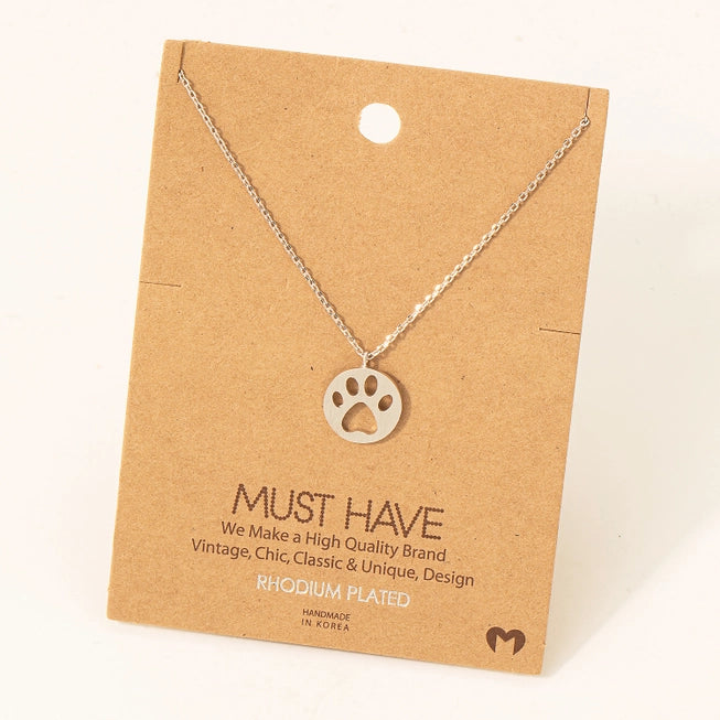 Paw Print Pendant Necklace