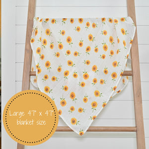 LollyBanks - Sunflower Fields Baby Swaddle Blanket